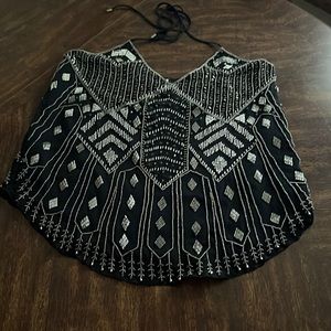 Haute Hippe Beaded Halter Top